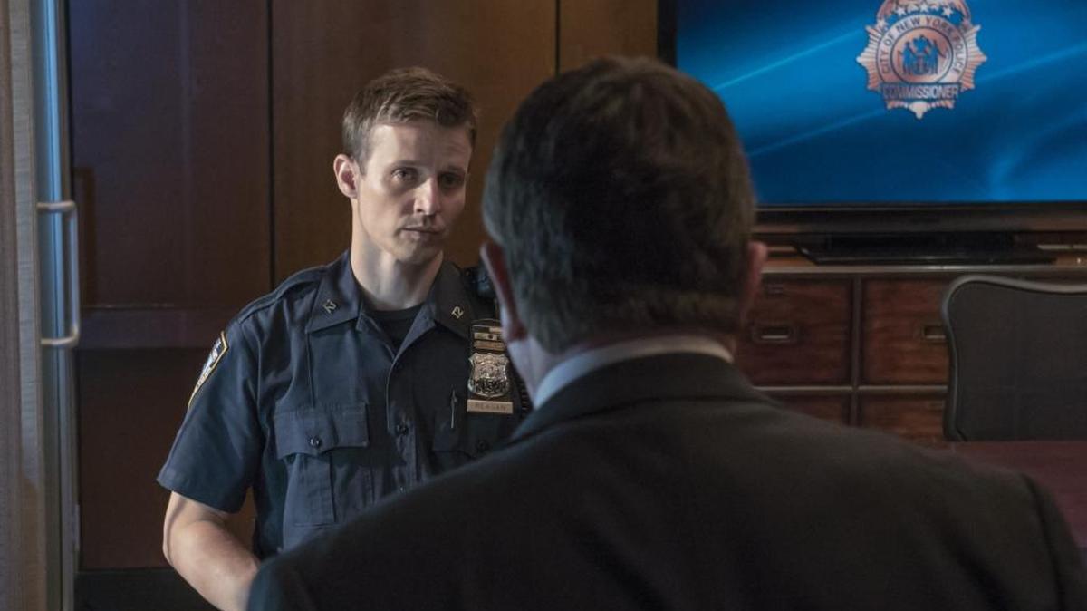 
Will Estes as Jamie Reagan and Tom Selleck as Frank Reagan in the season premiere of “Blue Bloods” on CBS.
