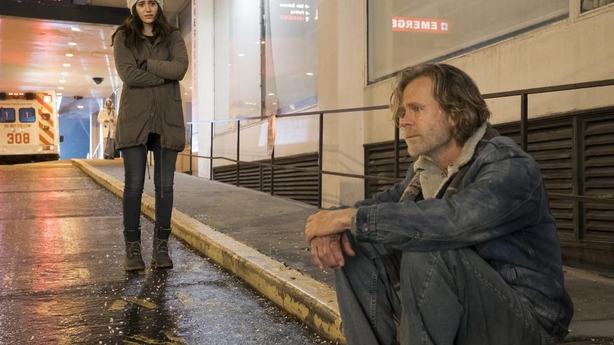 Emmy Rossum as Fiona Gallagher and William H. Macy as Frank Gallagher in “Shameless.”