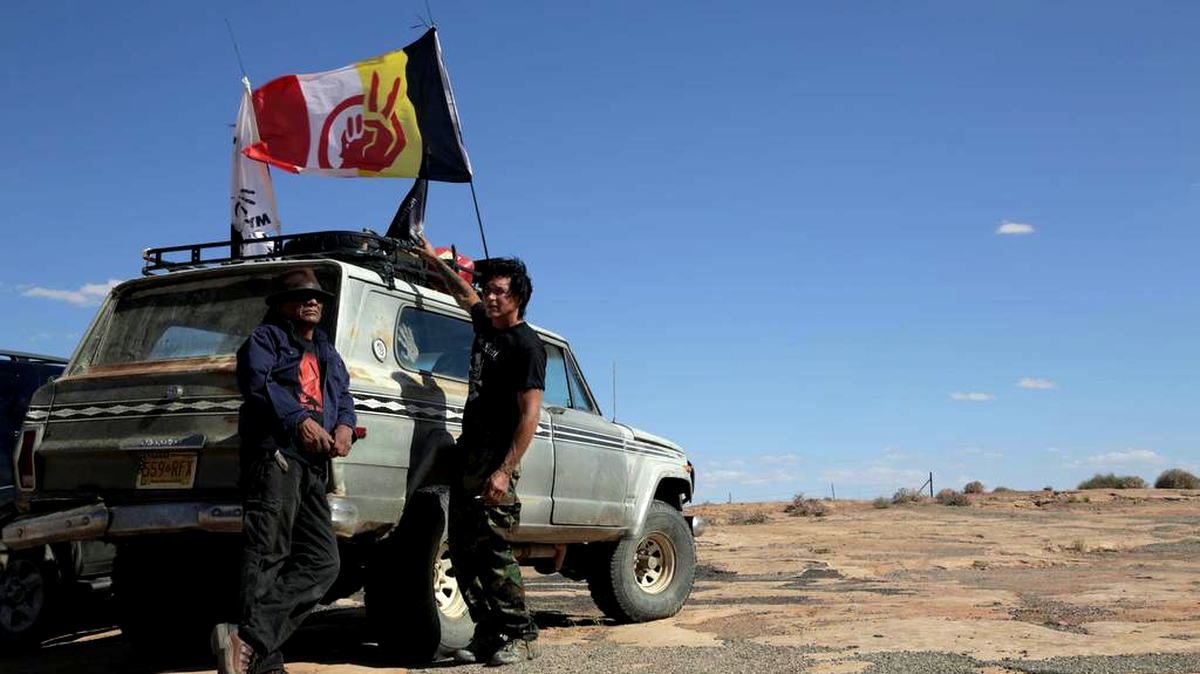 
Musicians led by George Lynch (Dokken) travel across Native America in the documentary “Shadow Nation,” learning how treatment of Native Americans has contributed to poverty, alcoholism and illness that plague reservations. 
