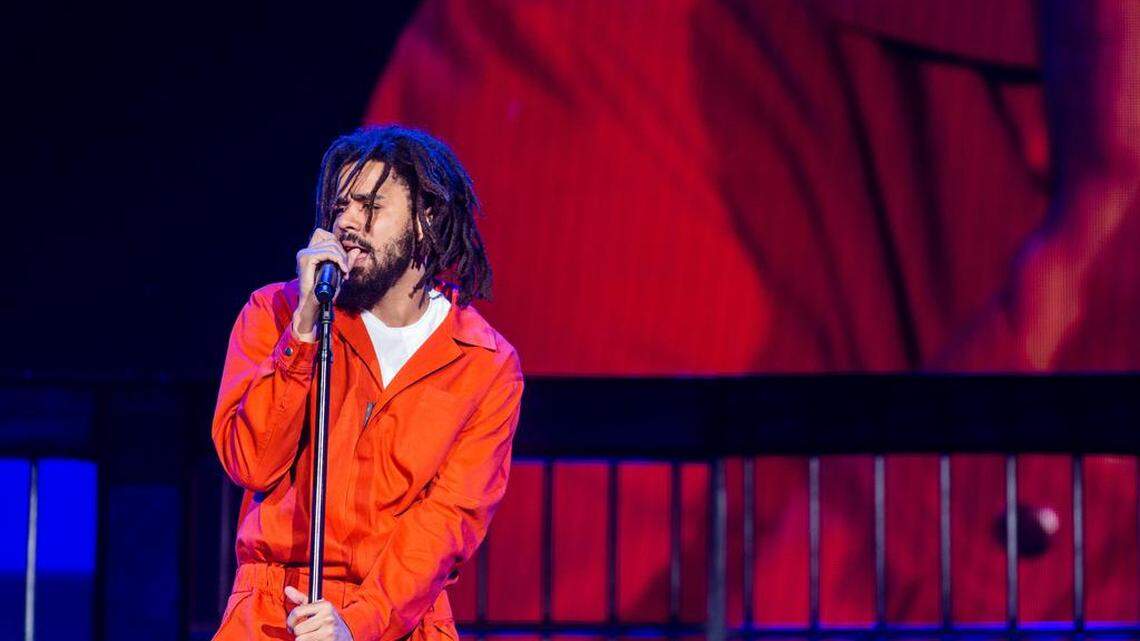 In this Sept. 7, 2017 file photo, J. Cole performs at The Budweiser Made In America Festival in Philadelphia. The Platinum-selling rapper is honoring his home state by launching a music festival in North Carolina this September 2018. Dreamville Records and ScoreMore Shows announced Friday, April 27, 2018, that the inaugural Dreamville Festival will debut Sept. 15 in Raleigh at Dorothea Dix Park. Cole, who was born on a military base in Germany, was raised in Fayetteville, North Carolina.