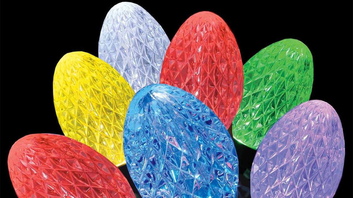 Christmas light bulbs.