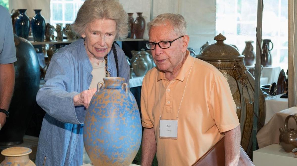 Daisy Wade Bridges with North Carolina potter Herb Cohen.