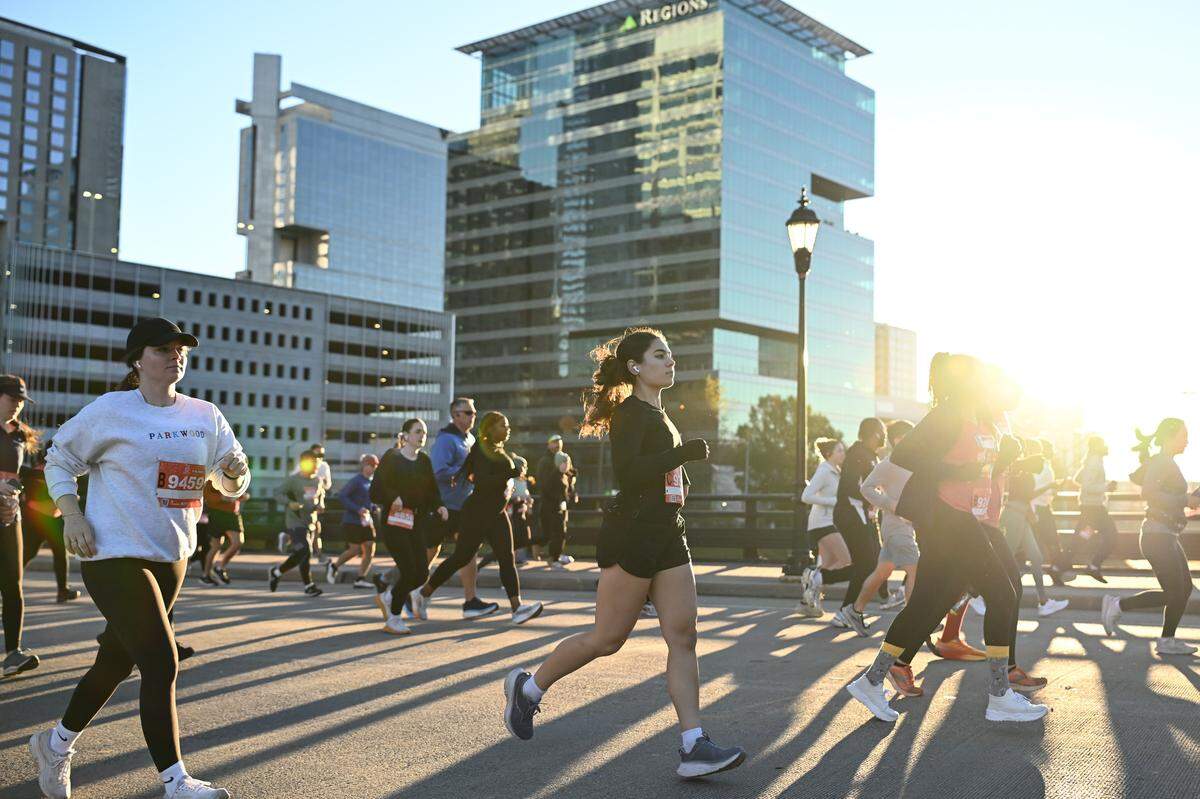 Participants take part in the 20th annual Novant Health Charlotte Marathon on Saturday, Nov. 16, 2024, in Charlotte