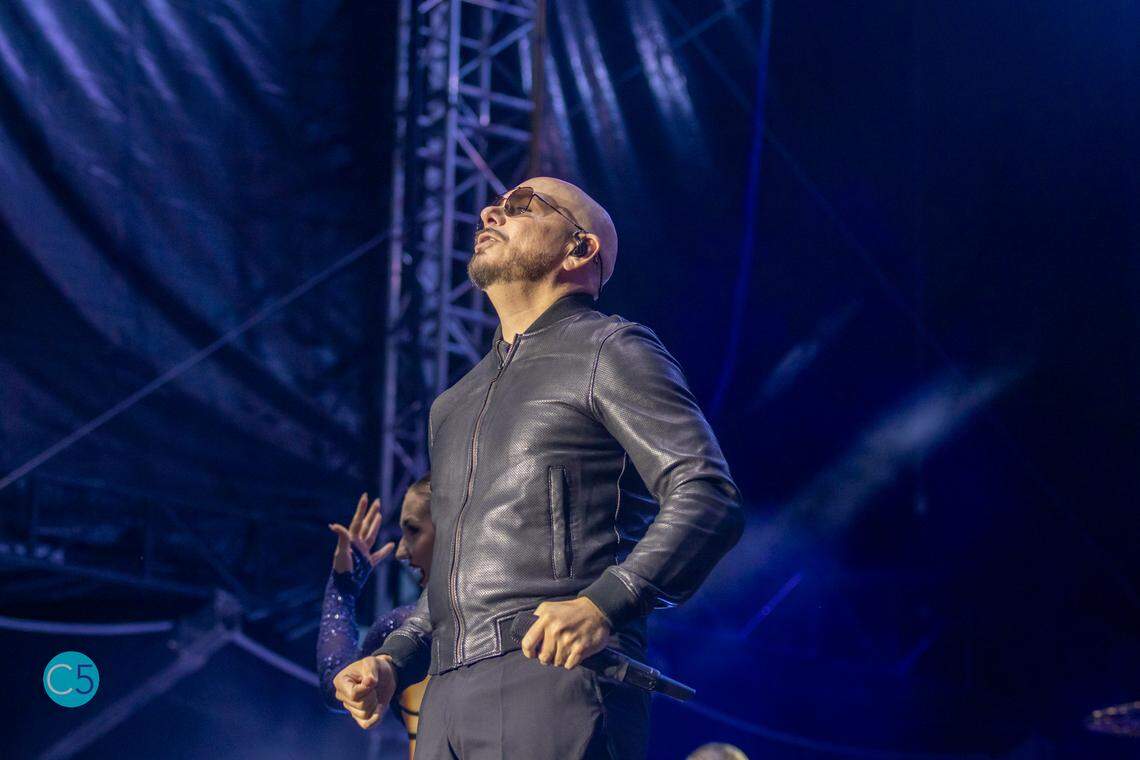 Pitbull performs at Lovin’ Life Music Fest.
