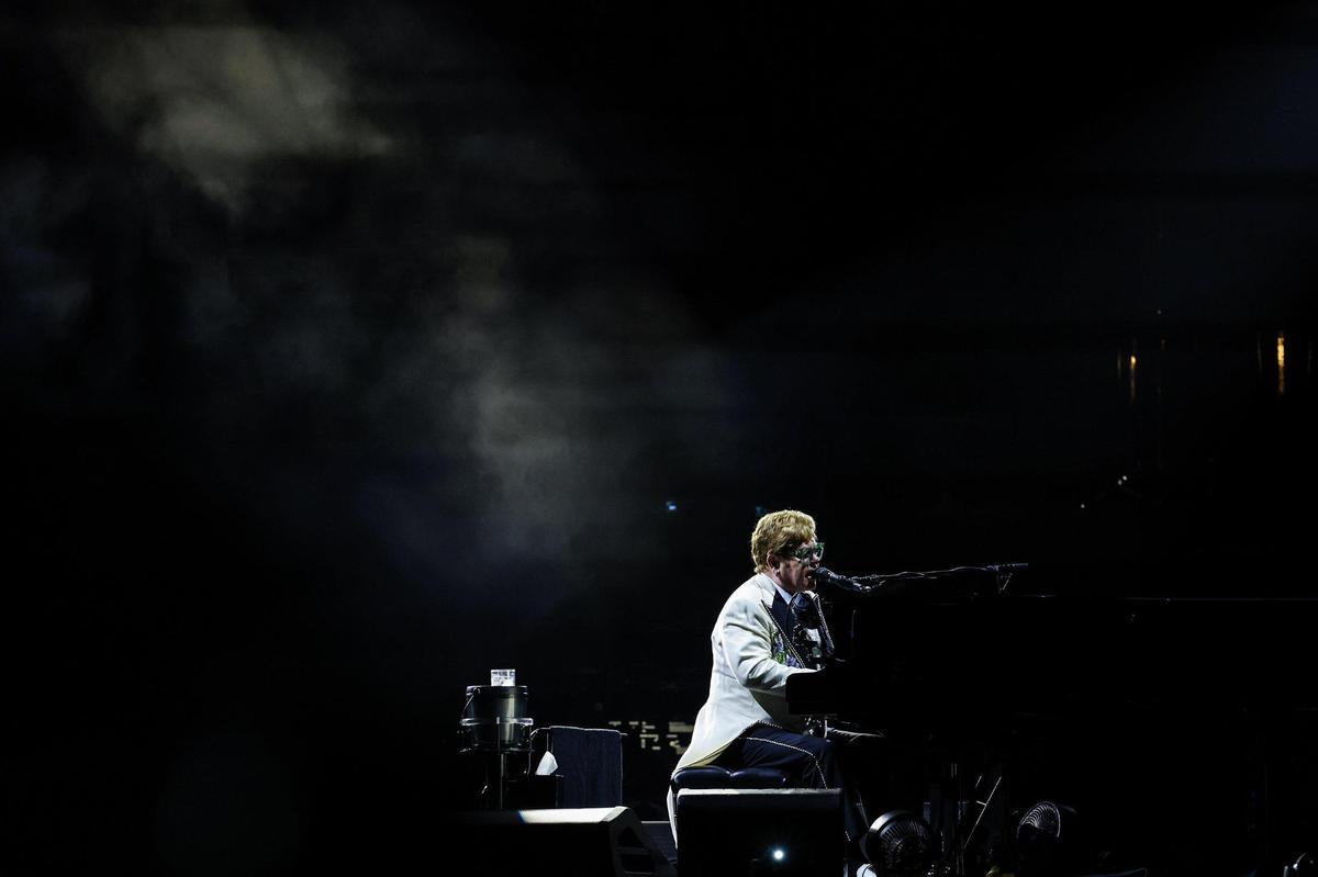 Elton John performs at Bank of America Stadium during his Farewell Yellow Brick Road tour on Sunday, September 18, 2022 in Charlotte, NC.