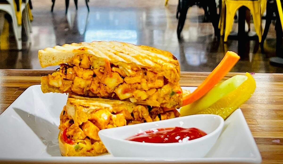 Desi District’s Bombay Chicken Grill sandwich.