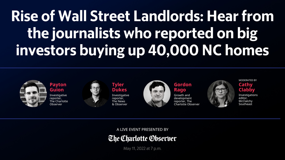 The Charlotte Observer will hold a live event Wednesday, May 11.