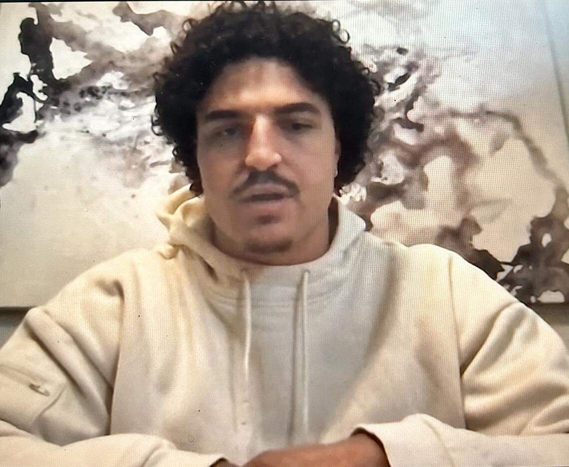 New Carolina Panther Jaelan Phillips speaks to the media during his Zoom press conference on Monday, March 16, 2026.