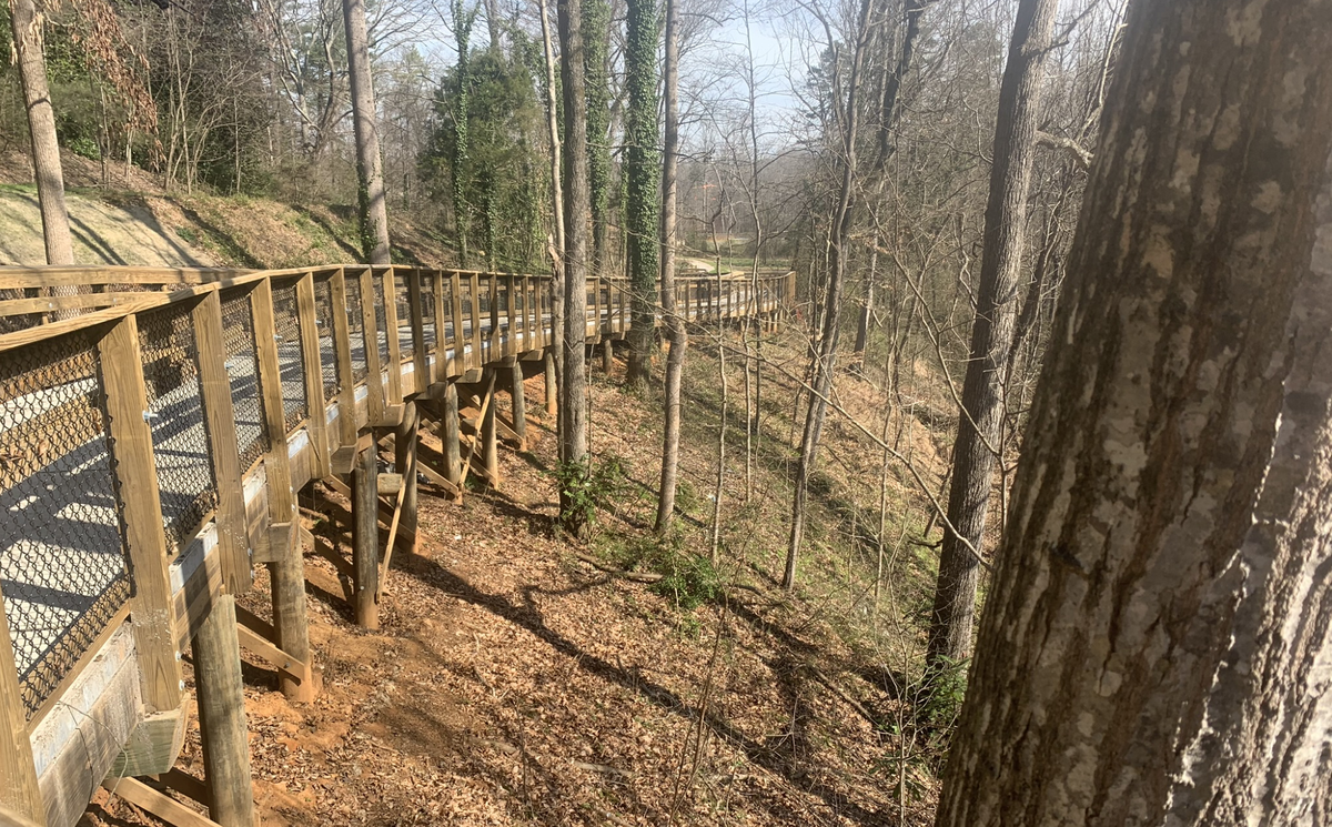 This is a view from one of the observation decks on the Toby Creek Greenway.
