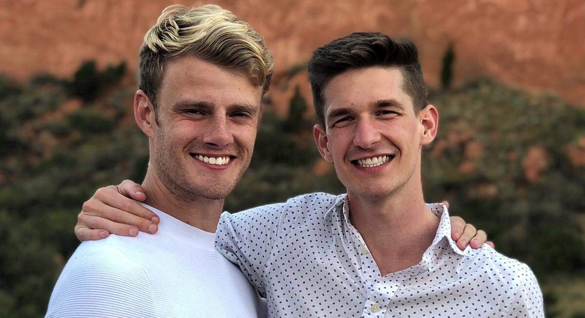 Austin Konkle (left) and his boyfriend, Murphy, are recovering in the aftermath of COVID-19.