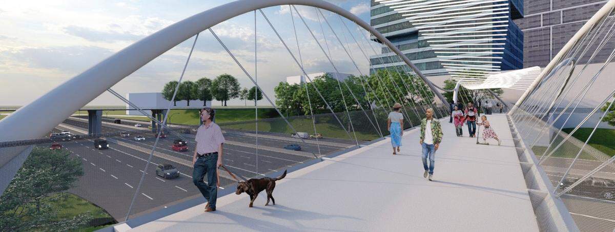 The planned $11 million bridge will provide a “critical pedestrian crossing” along the Rail Trail between uptown and South End, according to the project page on CharlotteNC.org.