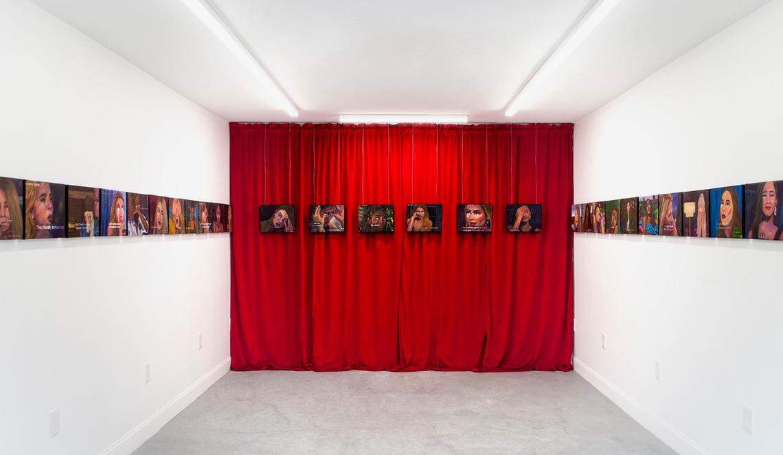 This is Stone House Art Gallery’s latest show. “It’s All Coming Up,” by Las Vegas-based artist Kristin Hough, depicts crying contestants from “The Bachelor,” and its spinoffs. Gallery owner Kilee Price says the 36 paintings in Hough’s series spotlight the manipulation prevalent in these types of media portrayals of women and the audience’s voyeuristic complicity.