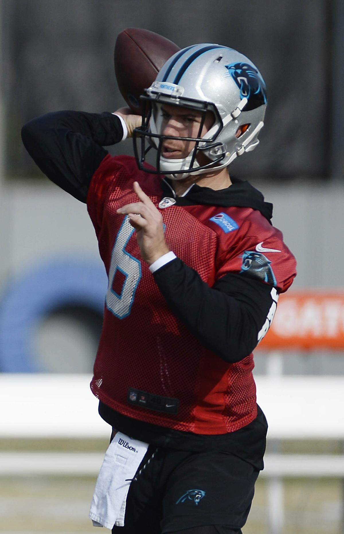 Carolina Panthers quarterback Taylor Heinicke (6) warms up during practice on Wednesday, December 19, 2018. The Carolina Panthers announced today that Newton will sit for the remaining two games of the season.