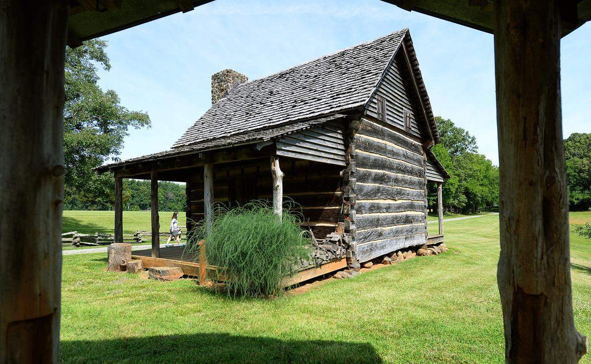 A cabin is located on the former farm of Major John and Violet Wilson Davidson at Historic Rural Hill in Huntersville, NC. Davidson was a major in the Mecklenburg County Militia during the Revolutionary War. He was a signer of the Mecklenburg County Declaration of Independence.