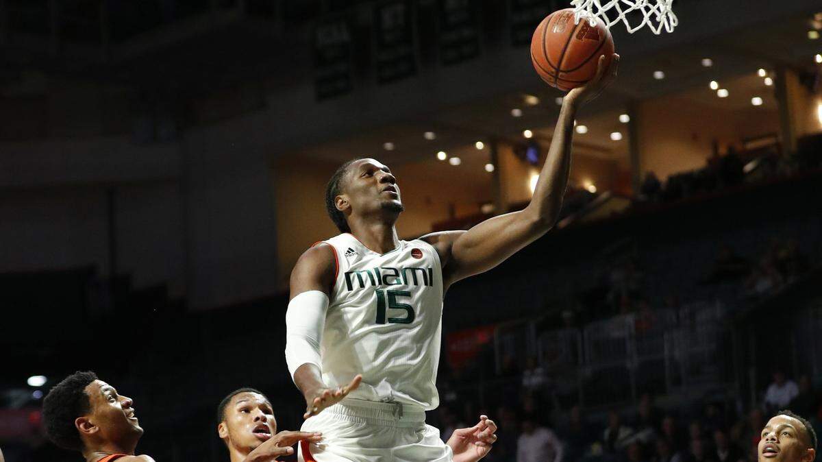 Miami Hurricane Ebuka Izundu, a product of Charlotte’s Victory Christian, will help determine how far his team goes in the ACC Tournament this week in Charlotte. ((AP Photo/Wilfredo Lee)