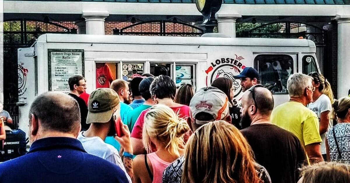 The Lobster Dogs food truck gathers a crowd.