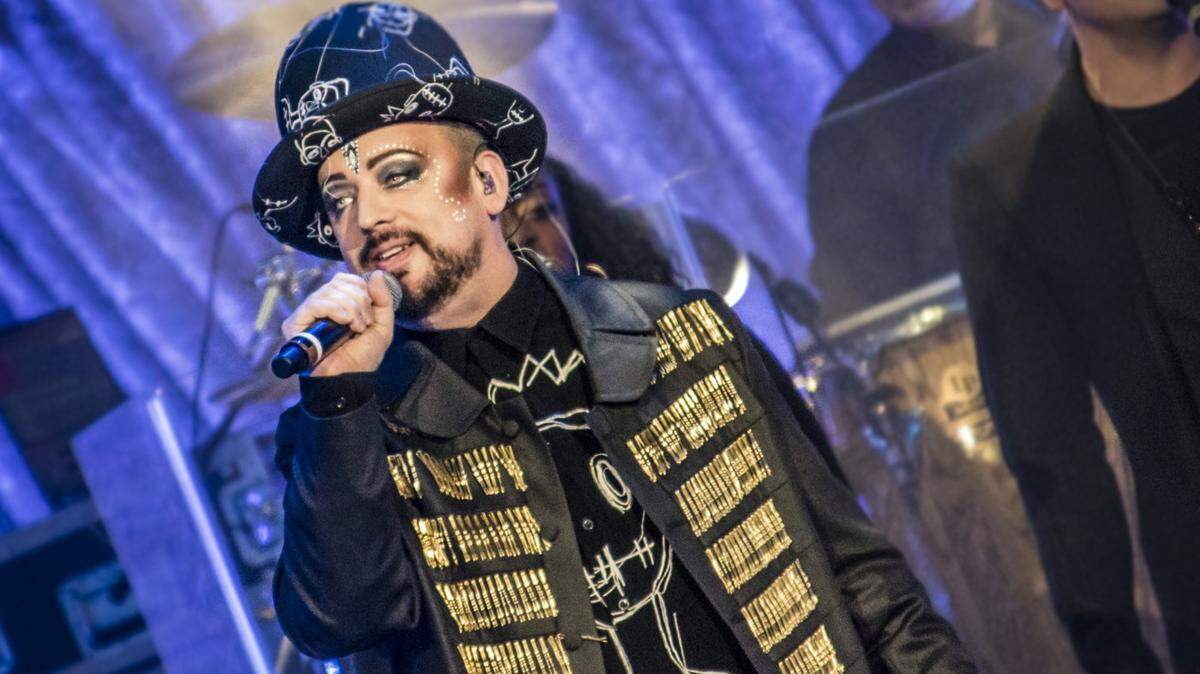 Boy George is shown performing at Charlotte's PNC Music Pavilion on Saturday night, in a photo provided by his public relations firm.