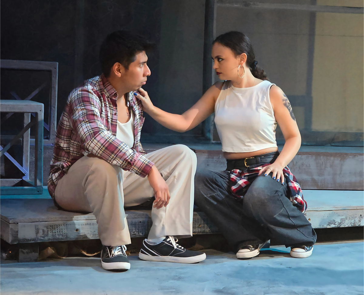 Orestes (Eduardo Sanchez), left, and Electridad (Melissa Lozada) in Three Bone Theatre’s ‘Electridad,’ which plays from Aug. 15-31 at the JCSU Arts Factory.