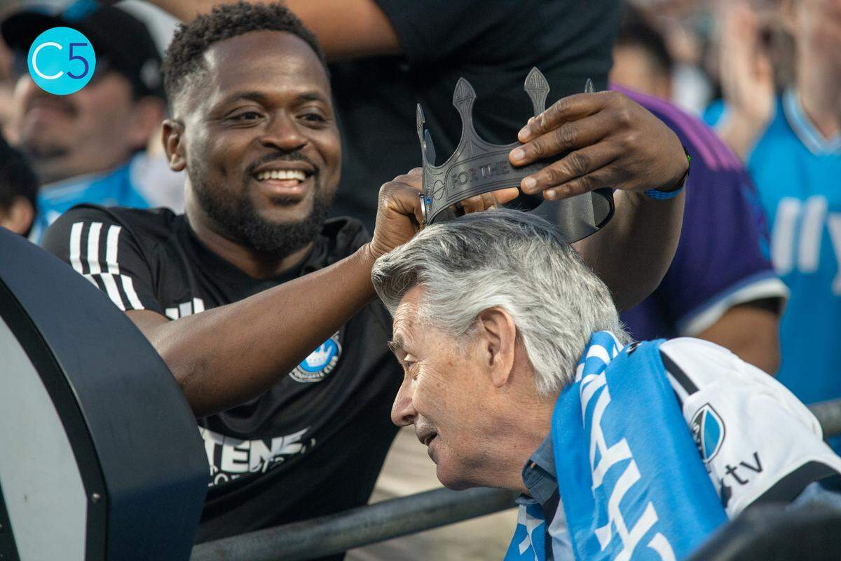 Larry Sprinkle was the Charlotte FC honoree before the soccer game on March 22, 2025.