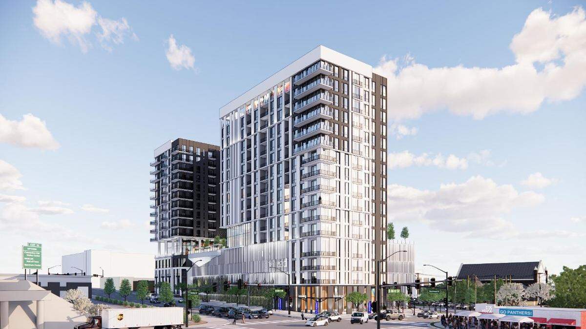 Aspen Heights Partners, a developer out of Austin, Texas, plans to build close to 400 townhomes at the corner of South Mint and West Morehead streets. The site is located close to Bank of America Stadium.