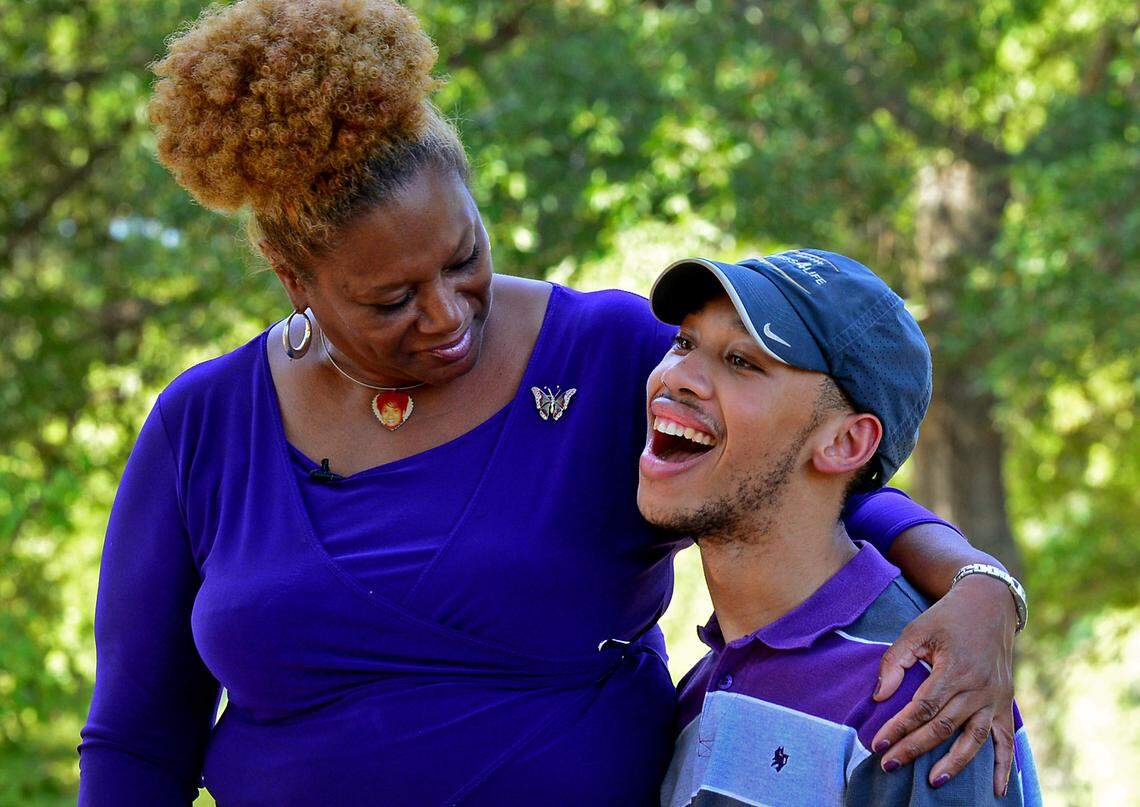 Saundra Adams says she won’t live in fear of Rae Carruth once he is released from prison and that she will protect her grandson, Chancellor Lee Adams.