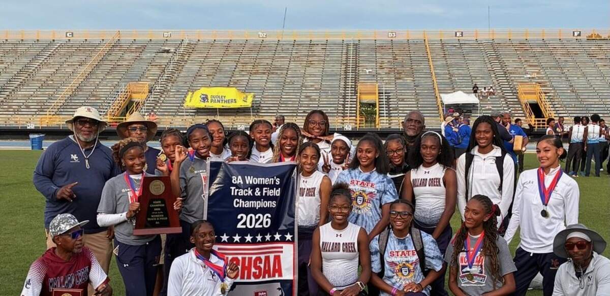 Mallard Creek’s girls won the 2026 NCHSAA 8A track championship on Saturday, May 16, 2026.