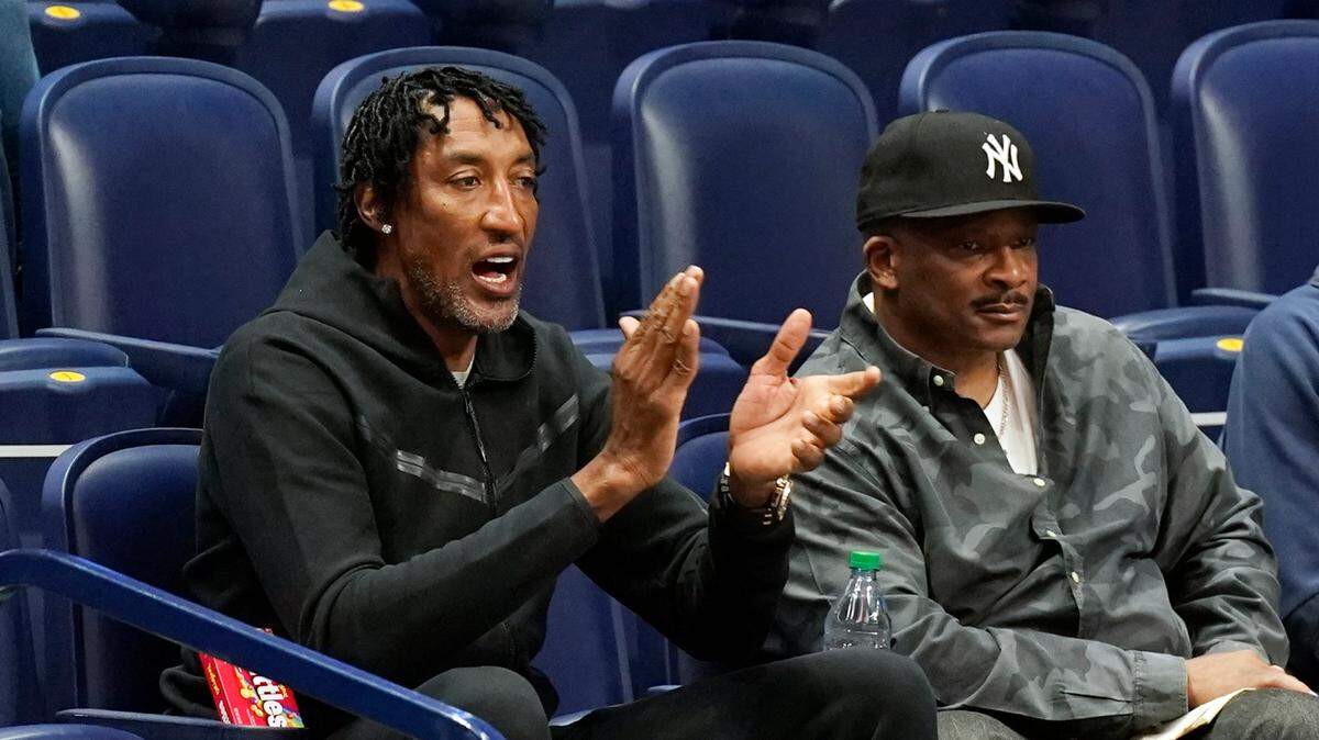 After not being super controversial for most of his NBA career, Scottie Pippen (left) has engaged in a media firestorm recently on the “Dan Patrick Show.”