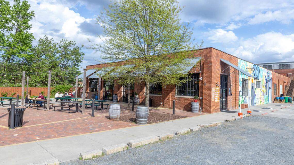 NoDa Brewing Company’s patio on North Tryon Street in Charlotte.