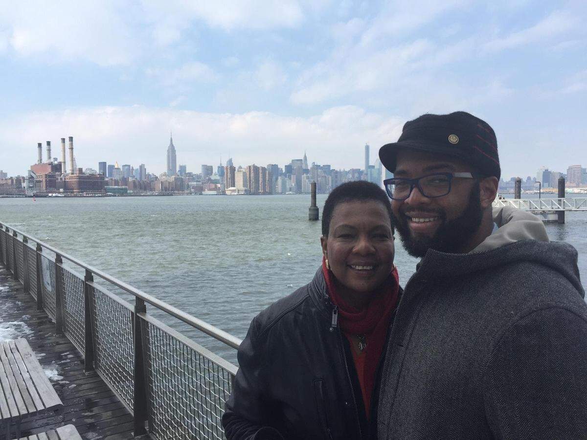 Cleopatra Bodden in New York with her son, Dennis Bodden, who died last month at age 46 when a police sergeant in Pineville, NC fatally shot him.