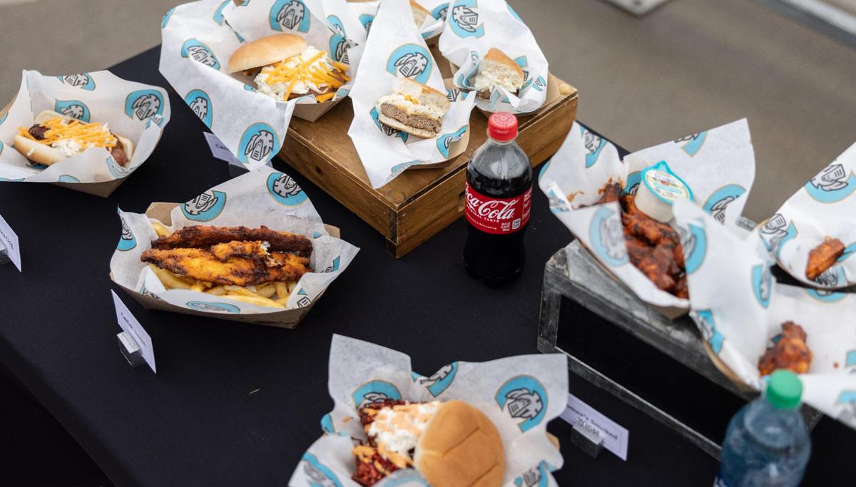 New food options on display during the Charlotte Knights preseason media day at Truist Field in Charlotte, N.C., on Thursday, March 28, 2024.