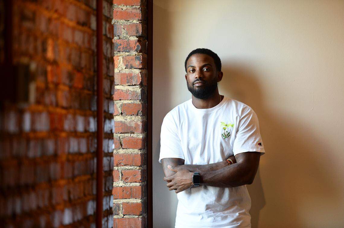 Sherrill Roland, who’s an artist-in-residence at the McColl Center, met with about 10 youth inmates at the Mecklenburg County Detention facility, or Jail North, on Tuesday Oct. 9, 2019. Sherrill was wrongly convicted and spent more than 10 months in prison and his art is a reflection of his time behind bars and his transition back into society.