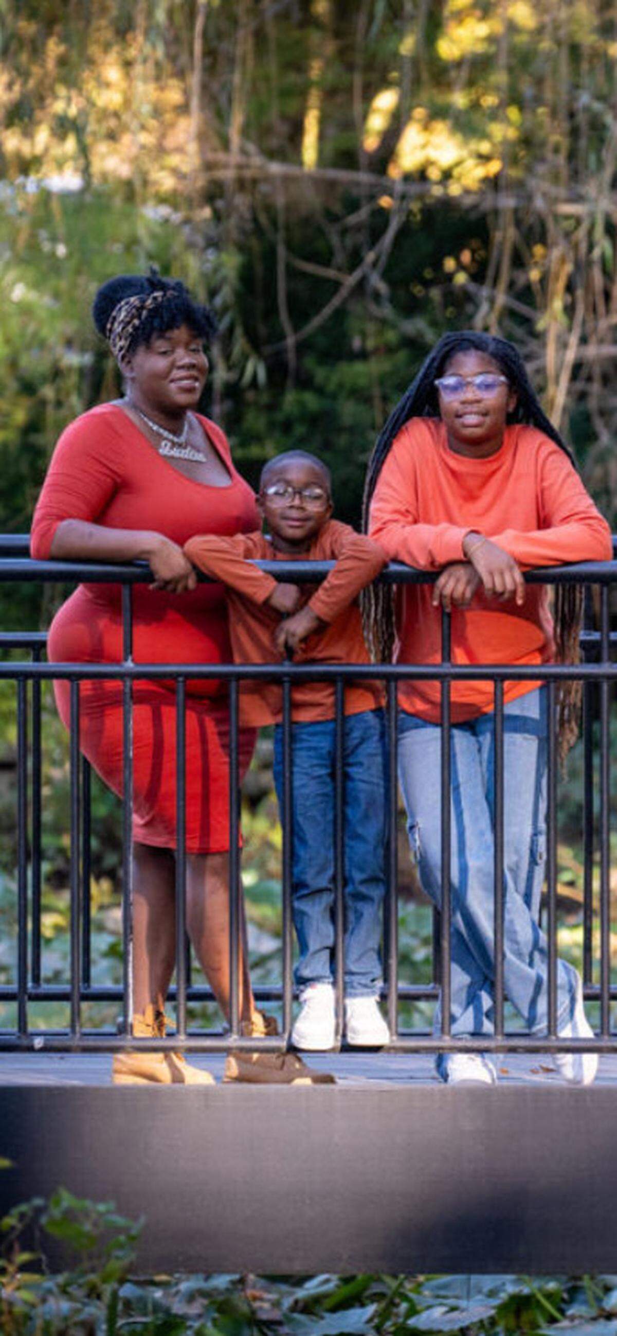Raquel Tate of Charlotte and her children, 6 year old Noble and 13 year old Nola. Noble will benefit from the Angel Tree Program this year, and Nola has previously been a program recipient.
