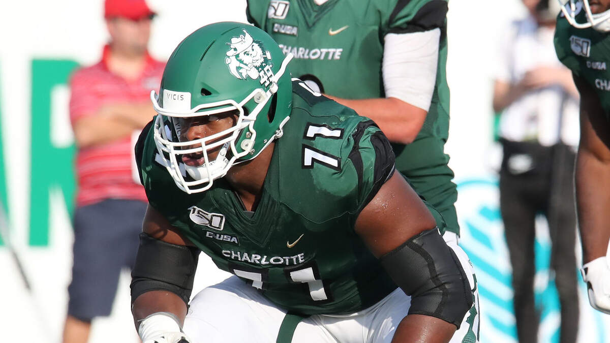 Former Charlotte 49ers offensive tackle was drafted by the New York Jets in the fourth round of the NFL draft Saturday.