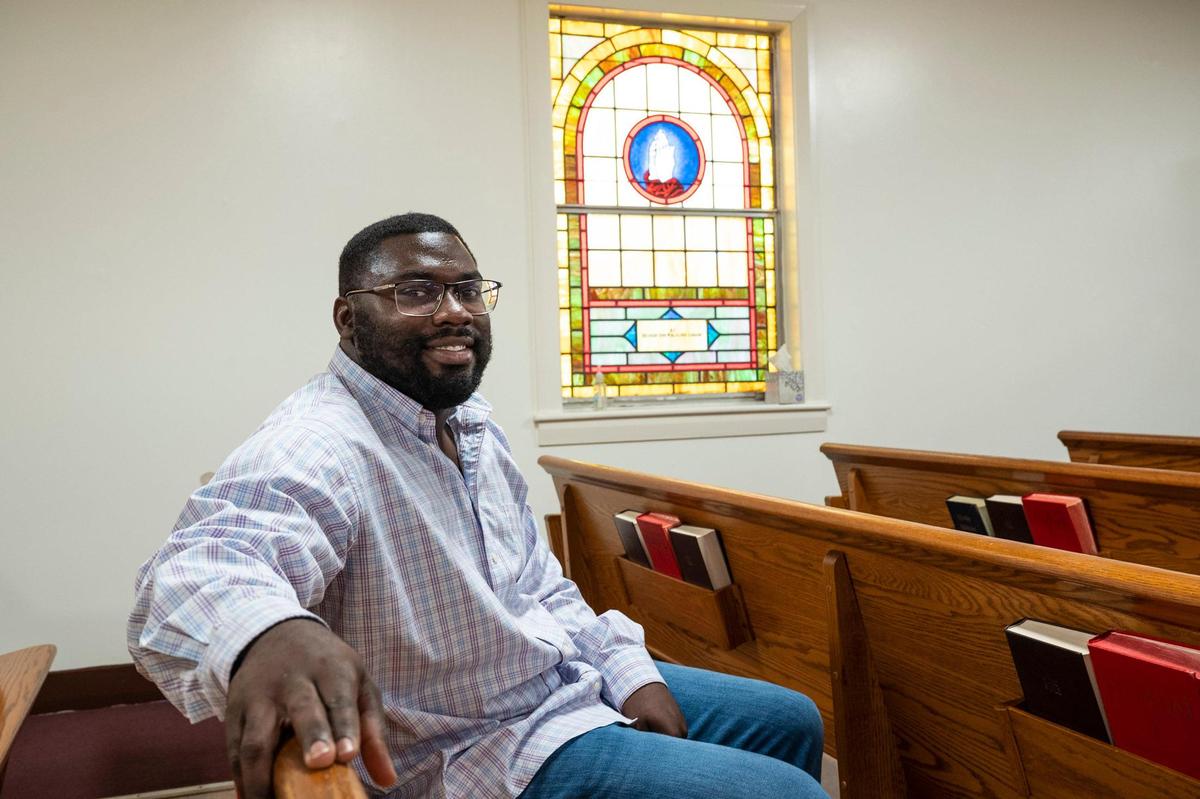 Torey Haynes, 24, is a lay minister at Rock Hill United Methodist Church as he continues his studies at Hood Theological Seminary College in Salisbury.