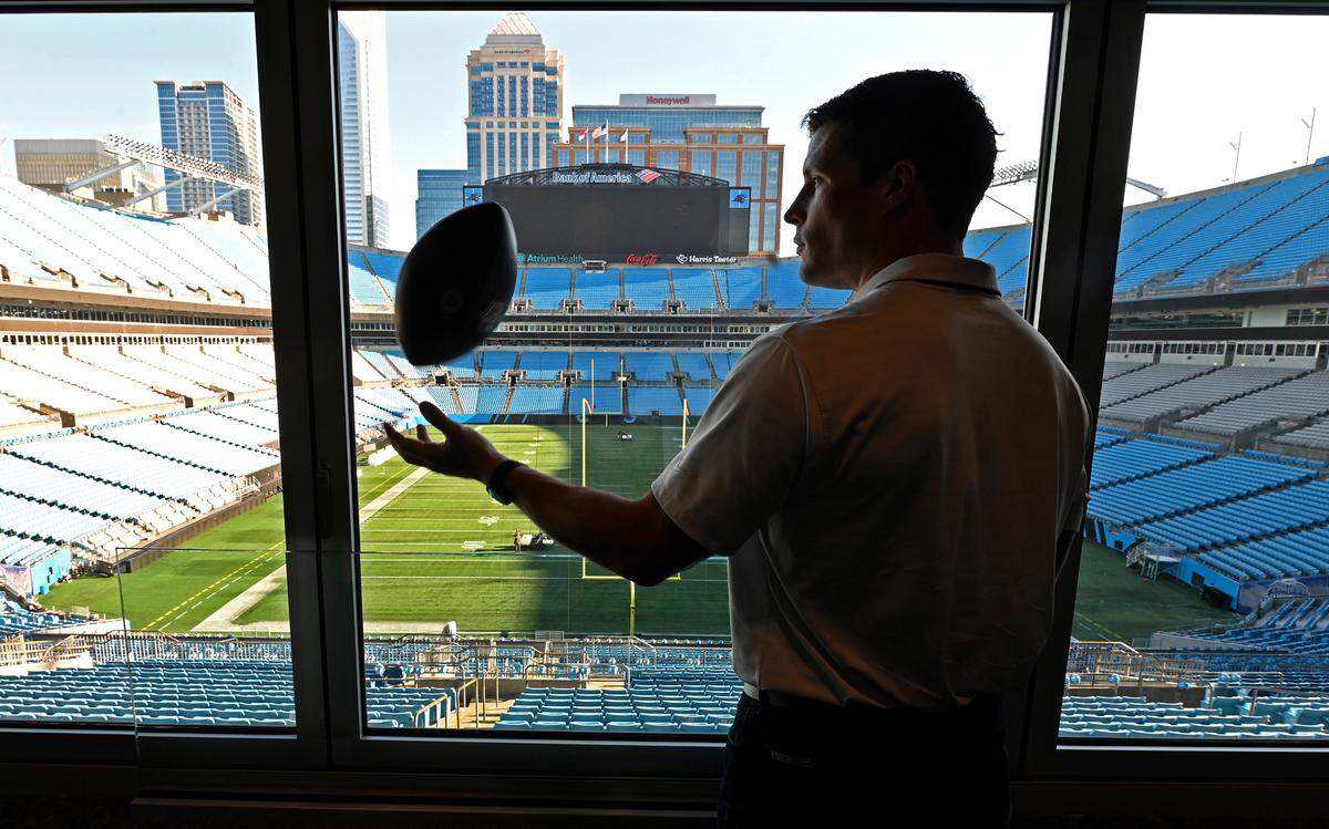 Former Carolina Panthers linebacker Luke Kuechly on Monday, December 2, 2024 at Bank of America Stadium in Charlotte, NC.