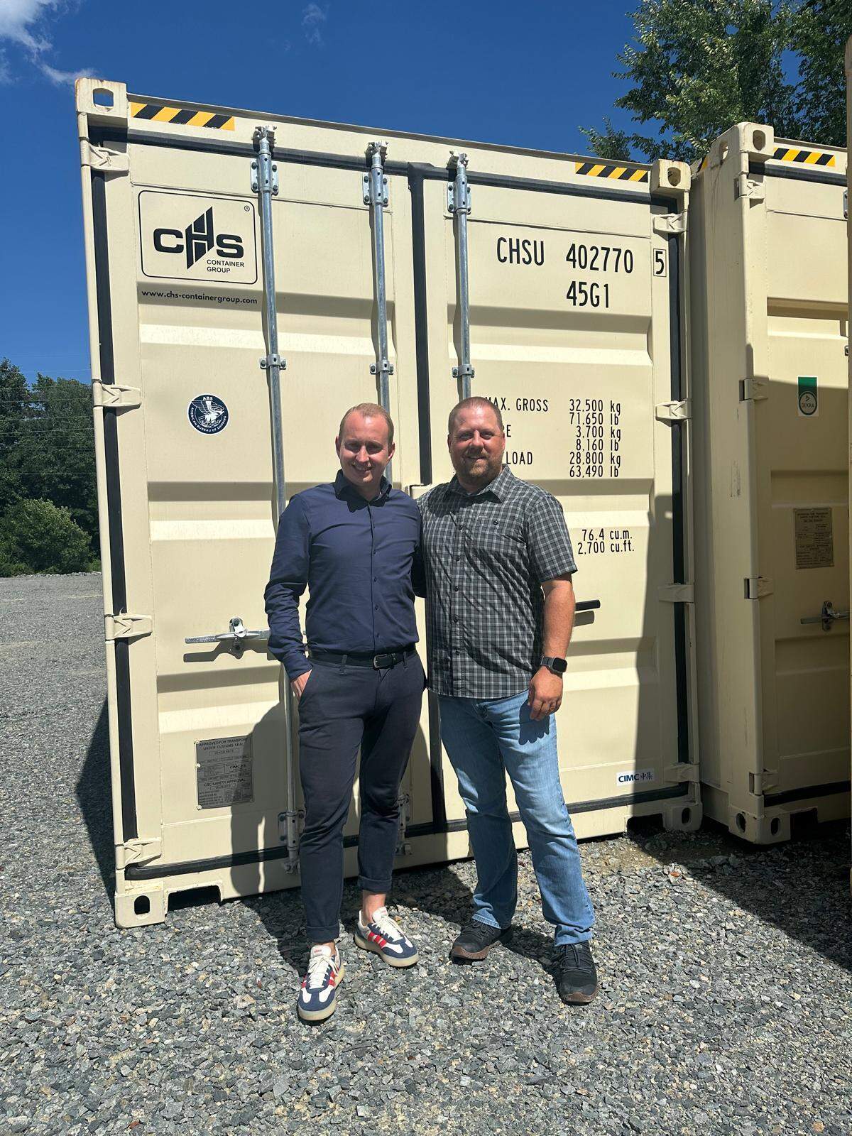 Christian Leopold, left, managing director of CHS and Bill Franzke, general manager, at the new Monroe location.