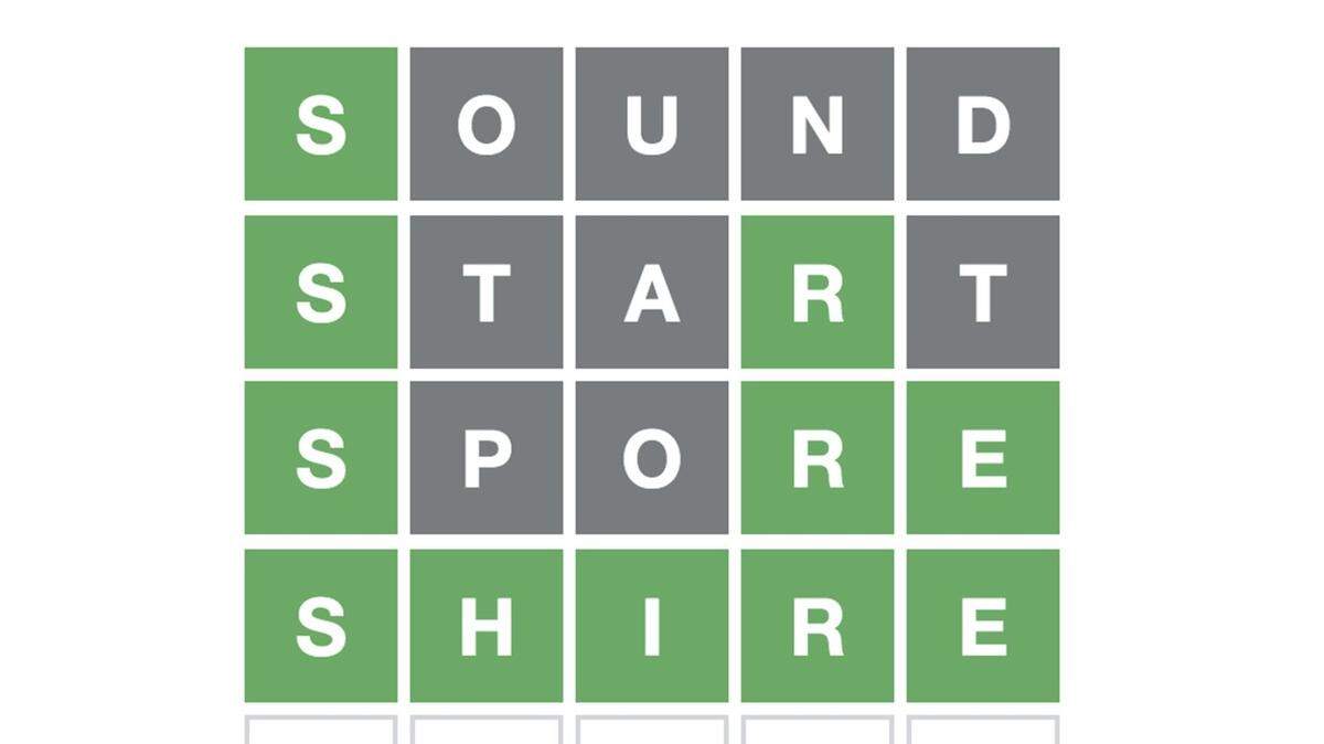 “Wordle” is an online word game in which you have six tries to guess a five-letter word. Letters that are green are in the correct spot in the word.