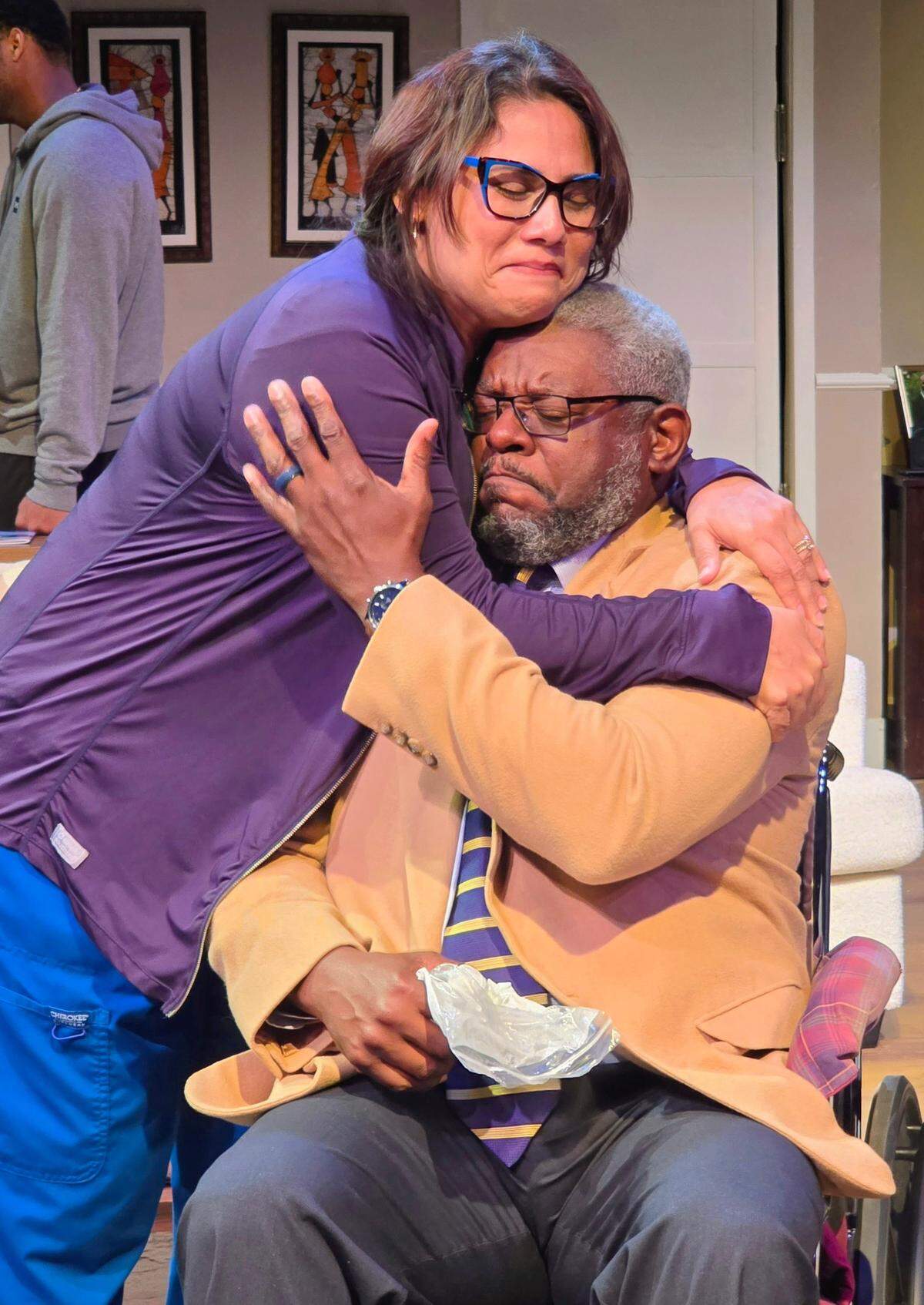 Chloe (Mariana Corrales), left, and Bartholomew (Tim Bradley) in the Three Bone Theatre production of “... what the end will be.”