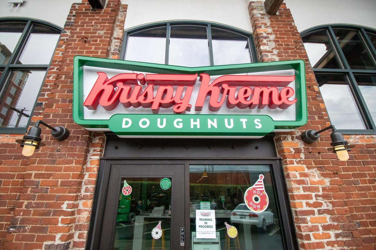  This Charlotte Observer file photo shows a Krispy Kreme that opened in August 2020 on Hawkins Street in Charlotte.