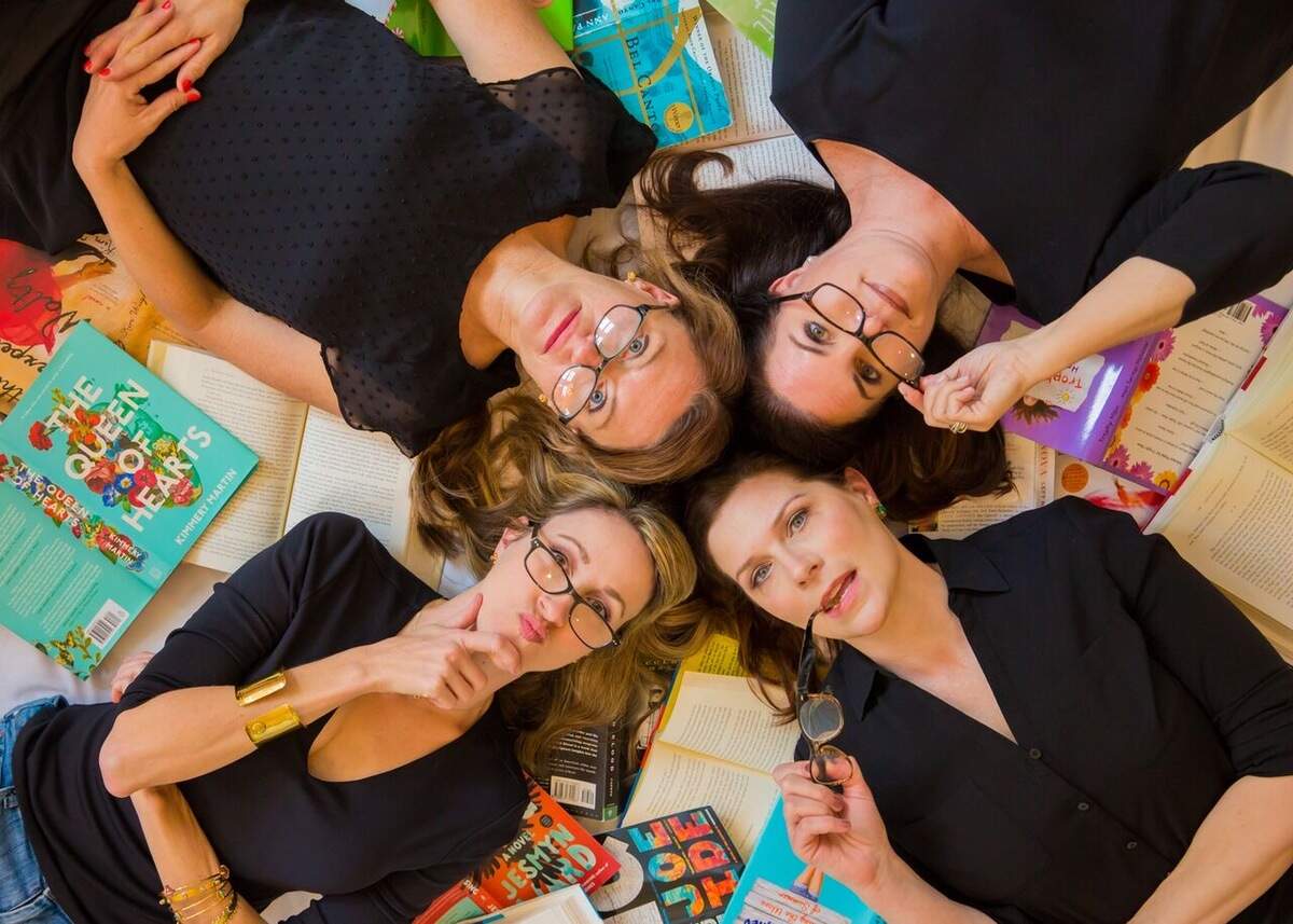 Kimmery Martin meets with a writing group of local authors. From clockwise is Martin, Trish Rohr, Tracy Curtis and Bess Kercher.