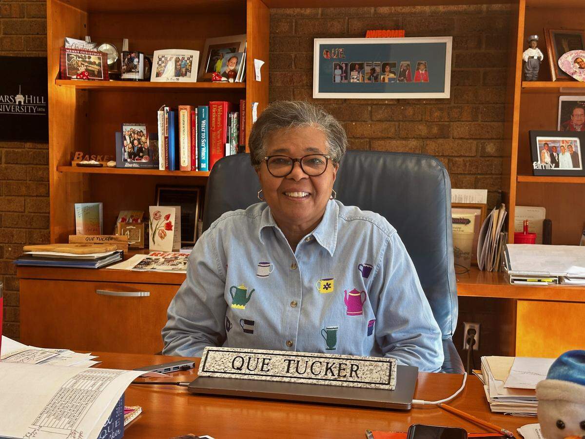 NCHSAA commissioner Que Tucker photographed in her office in Chapel Hill
