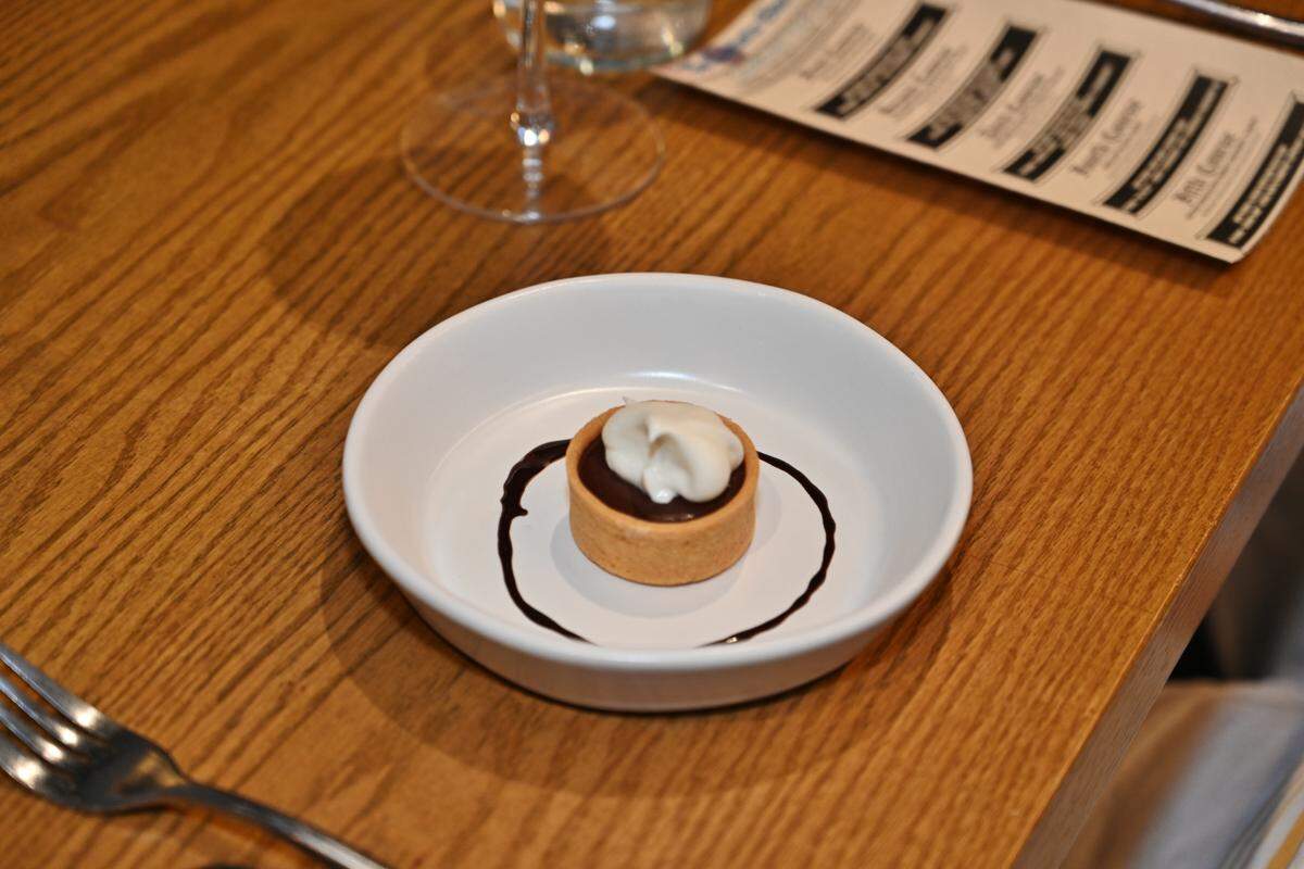 Restaurant Constance’s salted chocolate miso caramel tart.