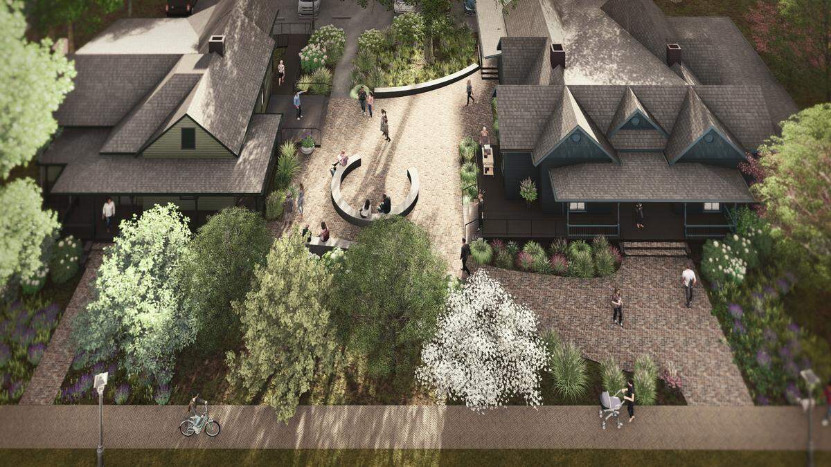 The Cain Center plans to renovate the Perry Goodrum and Gabriel-Puckett houses and add a courtyard community space.