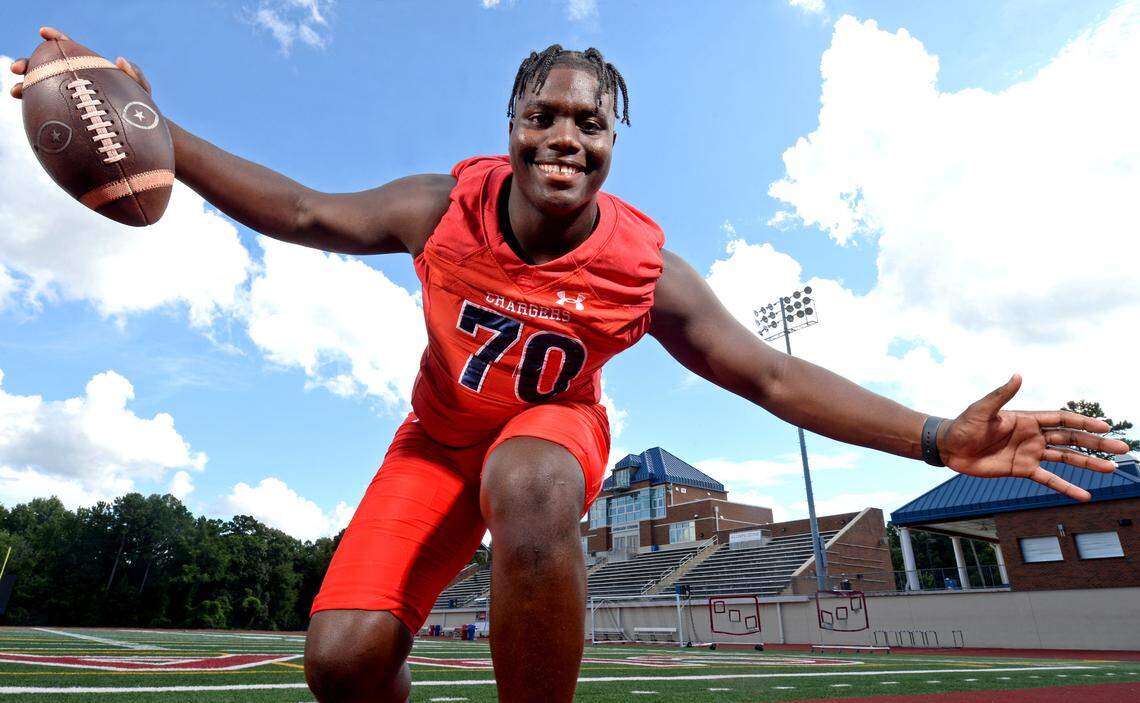 Providence Day offensive lineman David Sanders is perhaps the best high school football player in America. He plans to announce his college decision on Saturday, August 17, 2024.