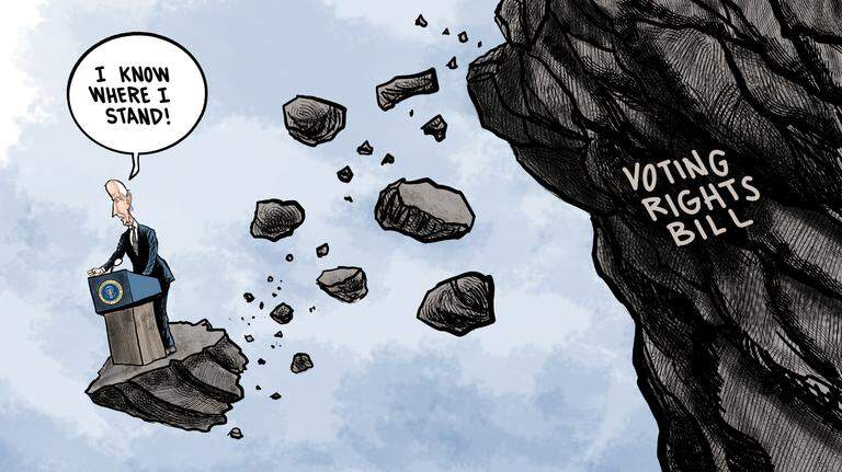 Kevin Siers cartoon: Biden’s Senate Support