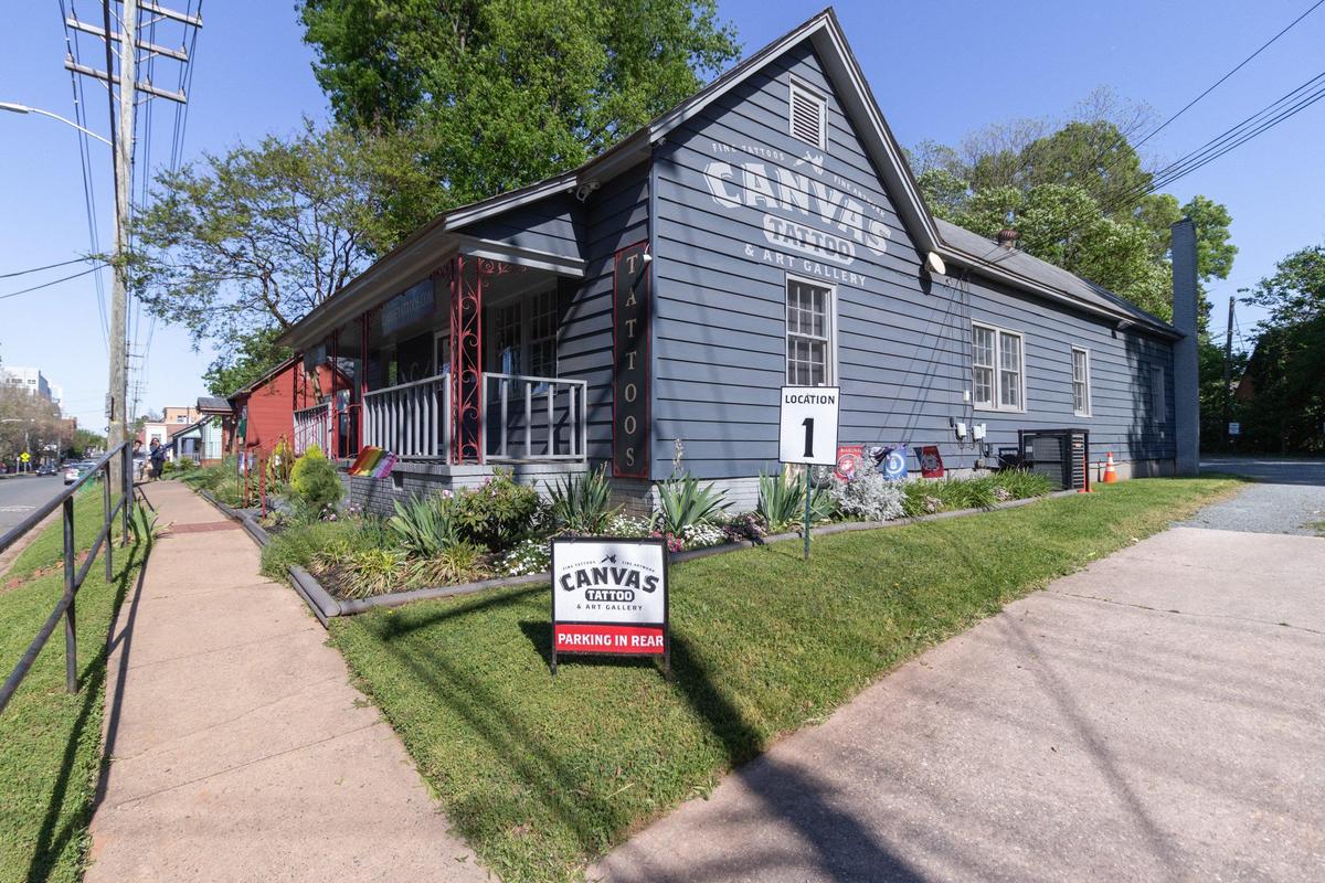 Canvas Tattoo in NoDa is currently closed despite efforts to upgrade to the highest levels of safety, including having hand sanitizers at all of its entrances.