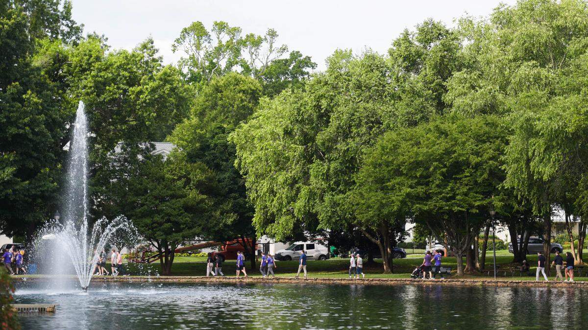 Crews intend to drain the ponds at Freedom Park, pictured here on June 4, 2024, and Park Road Park in Charlotte to remove sediment, trash and debris.