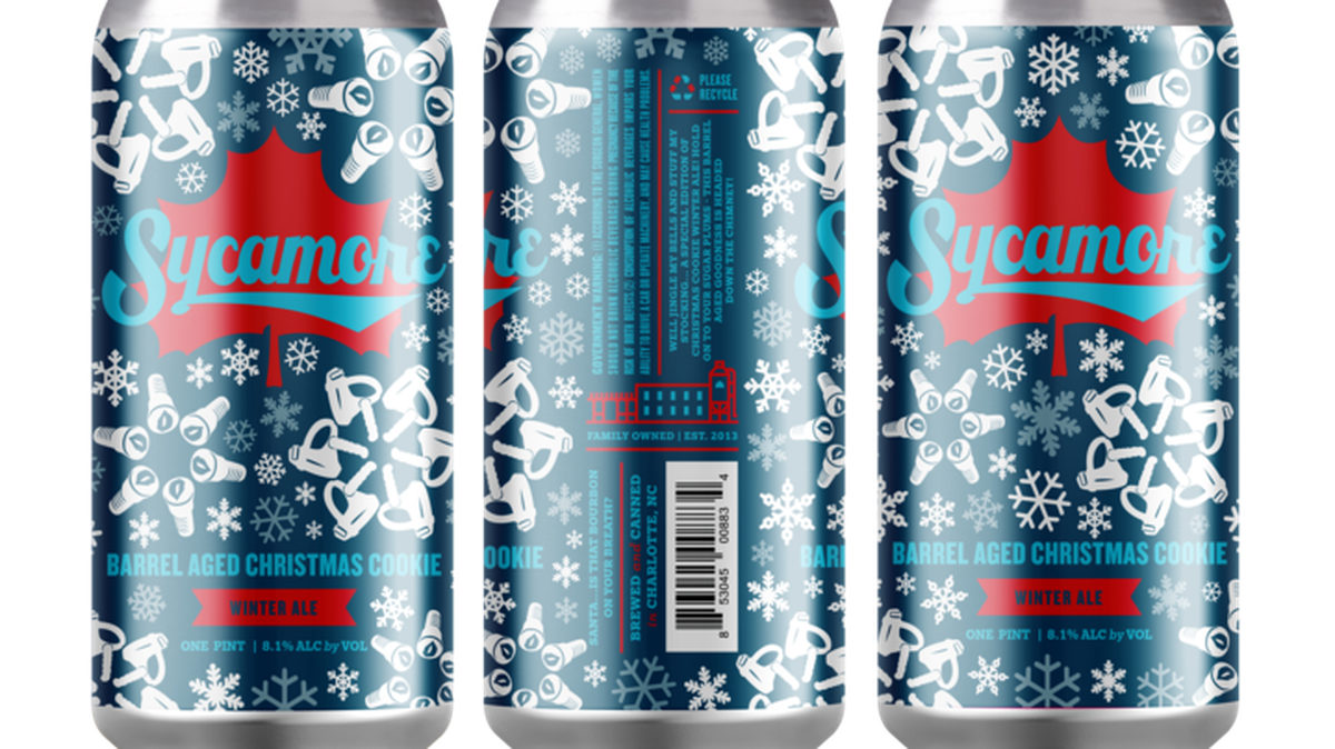 Sycamore Brewing’s newly launched Barrel Aged Christmas Cookie Winter Ale will be available in 4-packs starting at noon on Saturday, Nov. 20, at the brewery’s annual Cookie Fest. The cans will roll out at select retailers the following week.