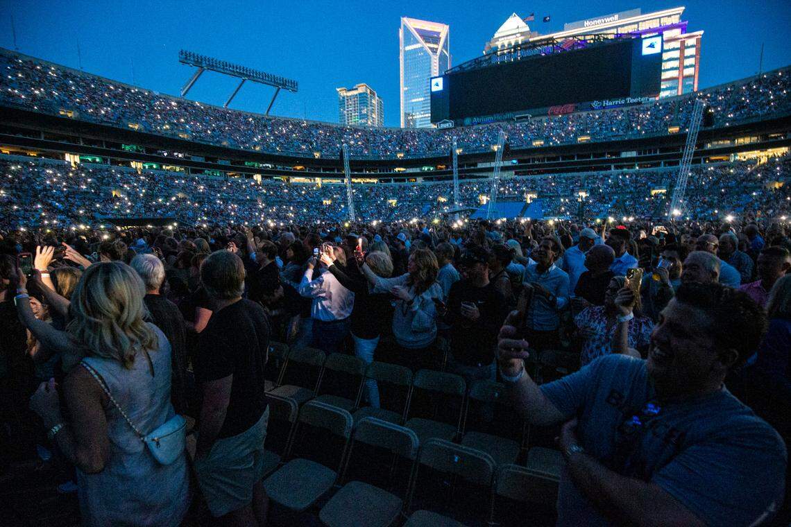 A packed crowd fills the Bank of America Stadium to see Billy Joel in concert in Charlotte, NC on Saturday, April 23, 2022.
