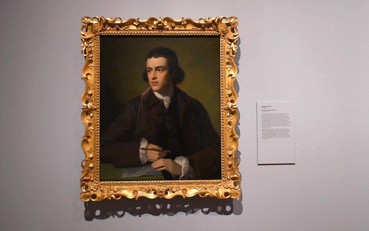 Benjamin West’s “Portrait of Booth Grey” from 1766 is the oldest piece in the “American Made” exhibition.